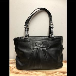 Coach pleated leather east/west Gallery handbag